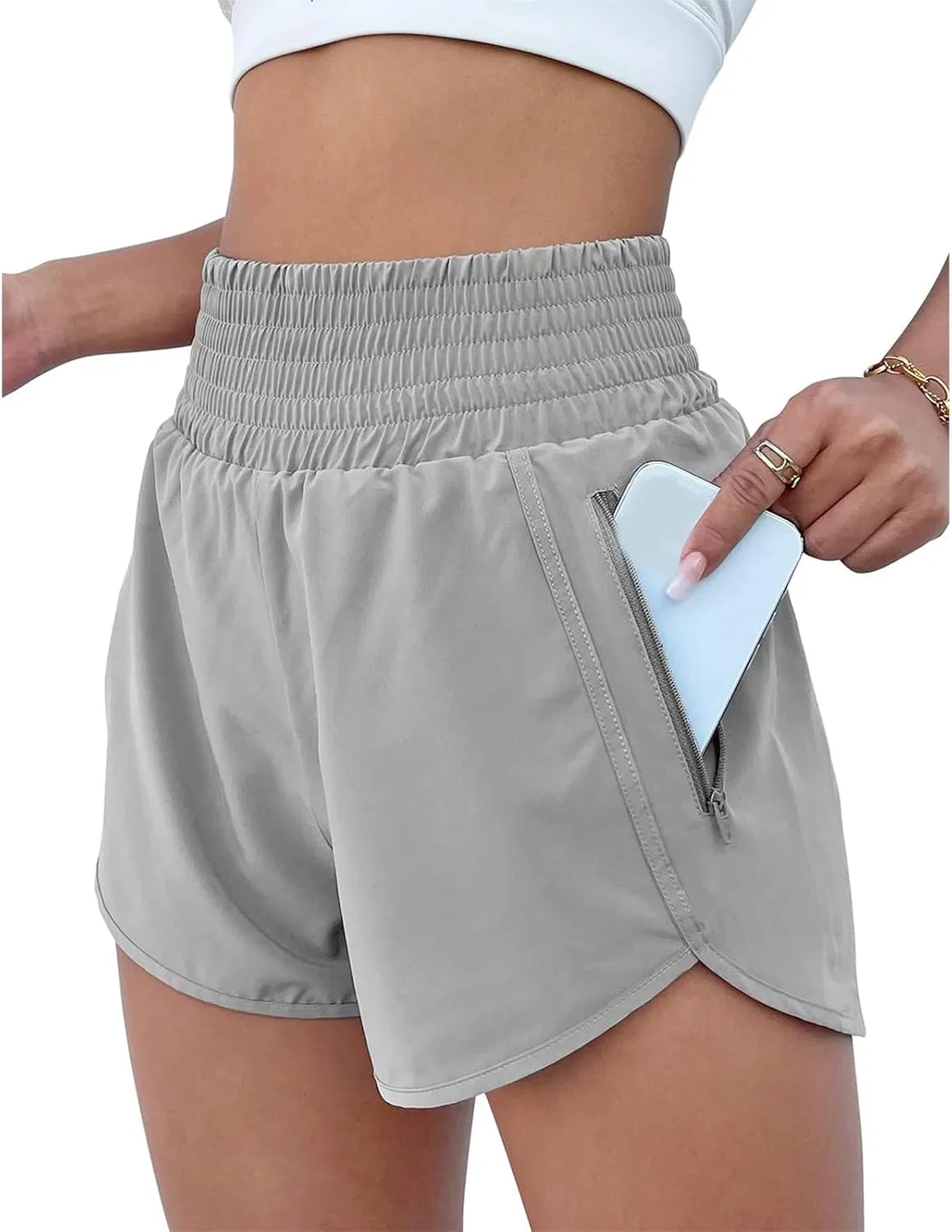 Женские шорты для бега с высокой талией Generic, Grey
