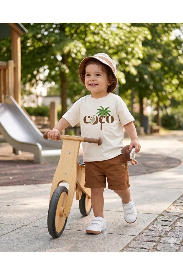 Детская футболка оверсайз с принтом Basics Babytex, Ecru