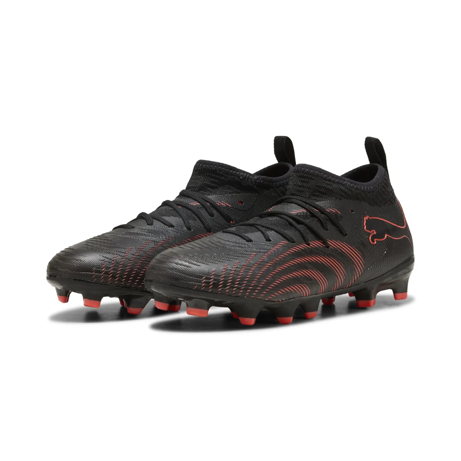 Детские футбольные бутсы FUTURE 9 MATCH PUMA, Black/Glowing Red/Strong Gray