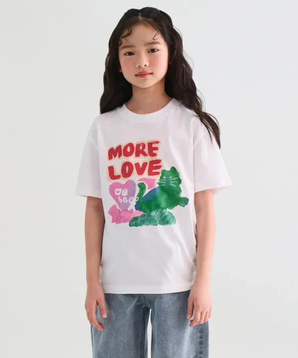 Футболка с коротким рукавом More Love Relaxed Musinsa Standard Kids, белый