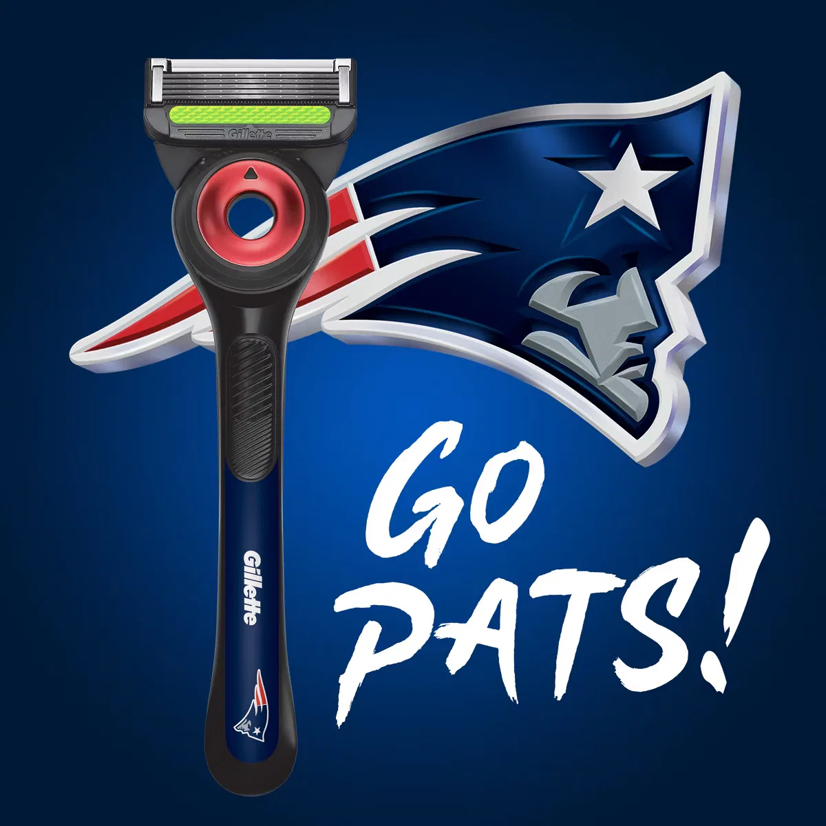Бритва мужская с 5 лезвиями и 4 сменными картриджами GilletteLabs New England Patriots — фото 3