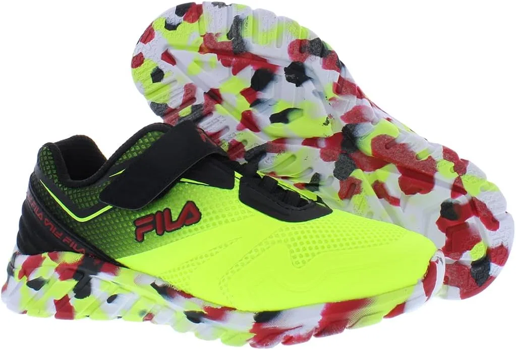 Детские кроссовки для девочек Galaxia 4 Strap Mashup Fila, Neon/Black/Red — фото 2