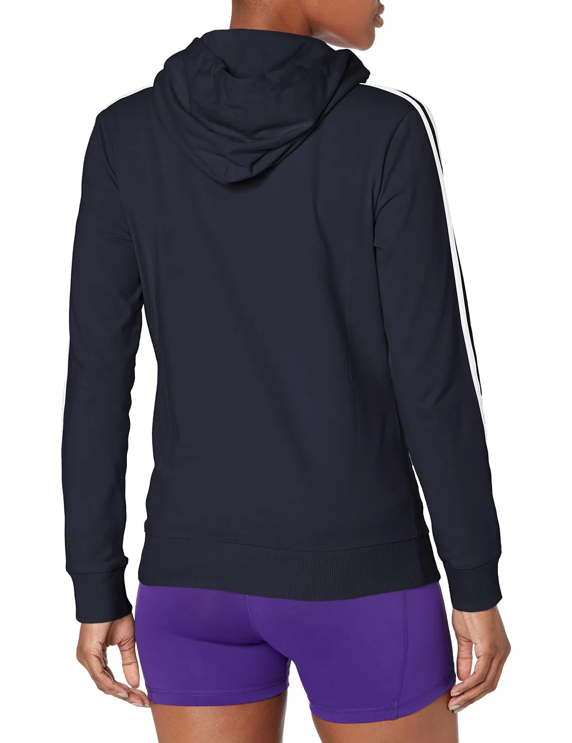 Женская худи с капюшоном и полной застежкой-молнией Essentials Logo, adidas, 2-Legend Ink / White — фото 2
