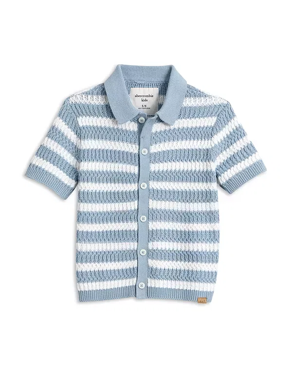 Детская рубашка поло для мальчиков с длинным рукавом Abercrombie Kids, синий