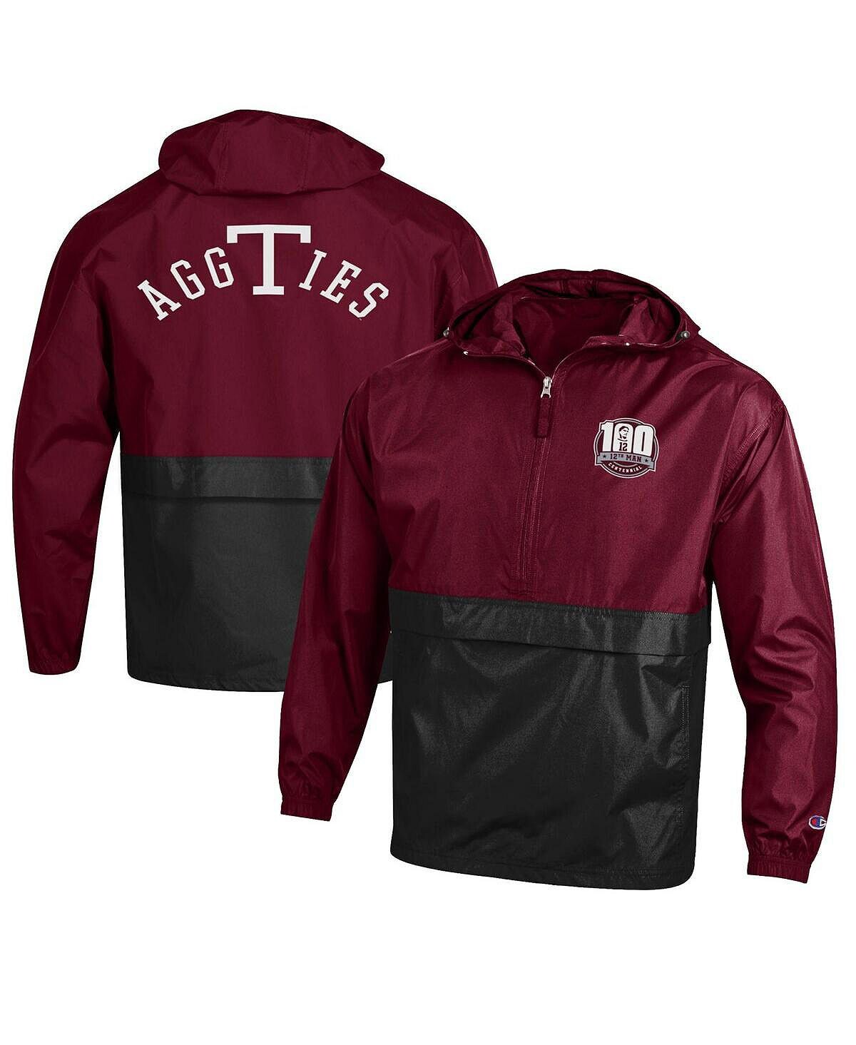 

Мужская куртка maroon texas a&m aggies 12th man centennial blocked packable с молнией до половины Champion