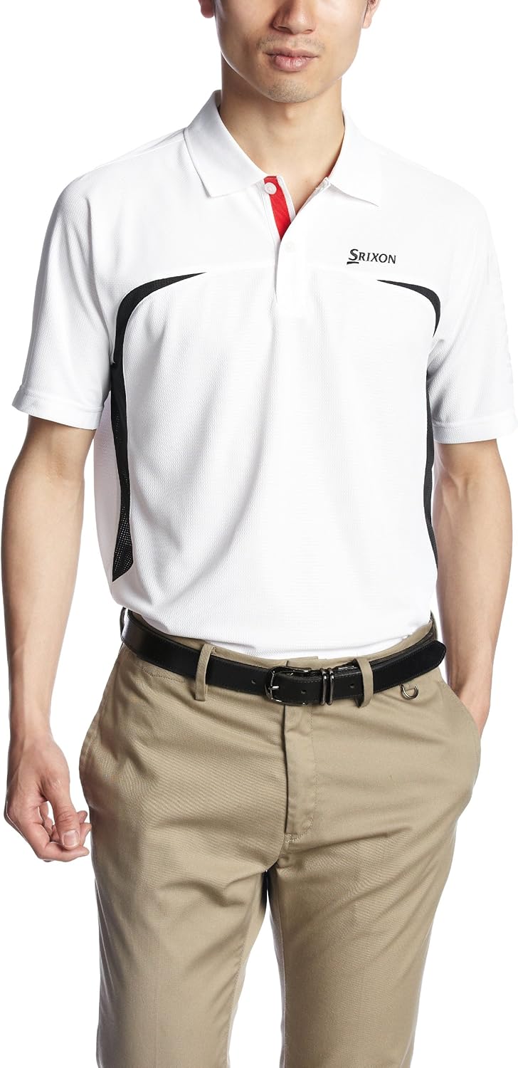 

Рубашка-поло Srixon с 3D-узором, водоотталкивающая, УФ-защита, влагоотводящая, быстросохнущая, белый
