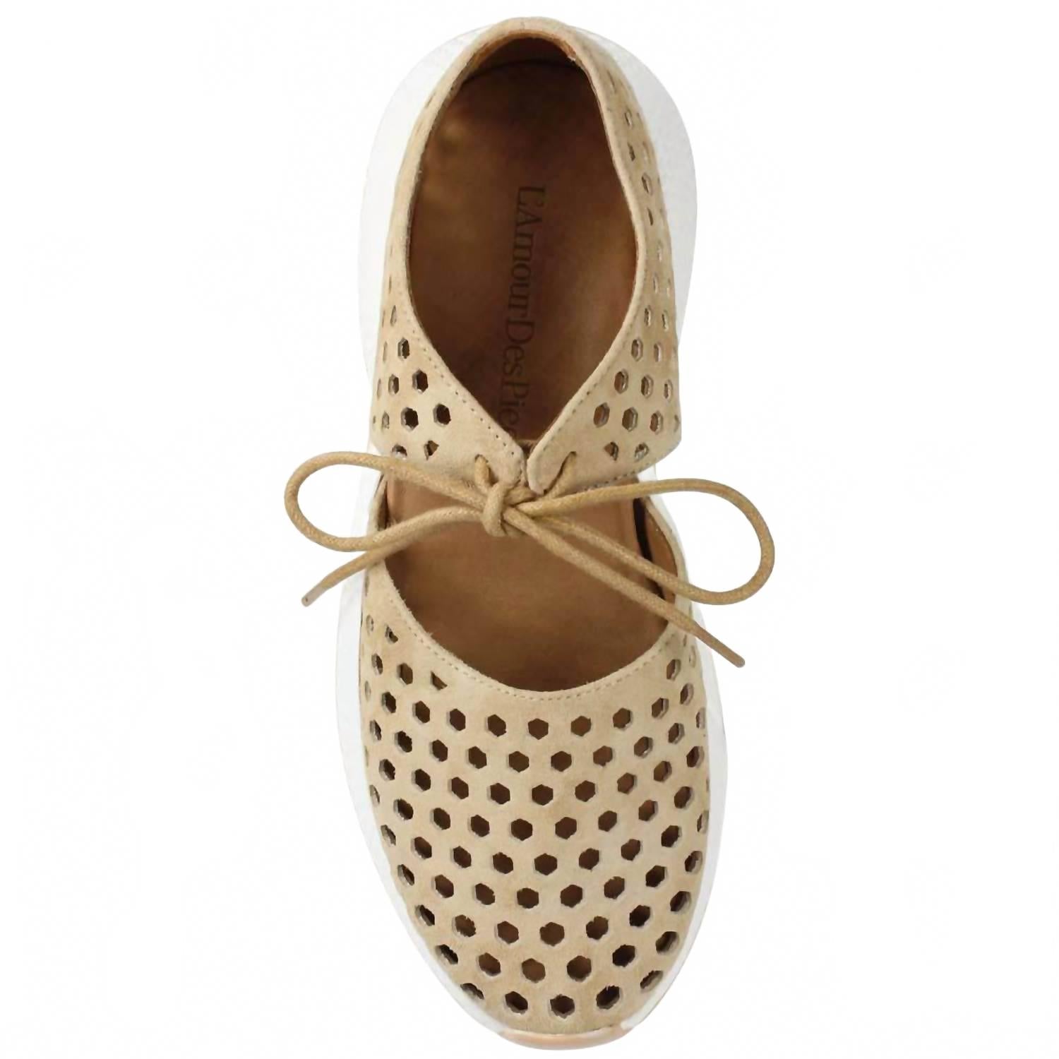 Женские замшевые кроссовки Himar Kid цвета коньяка L'amour Des Pieds, Cognac — фото 4