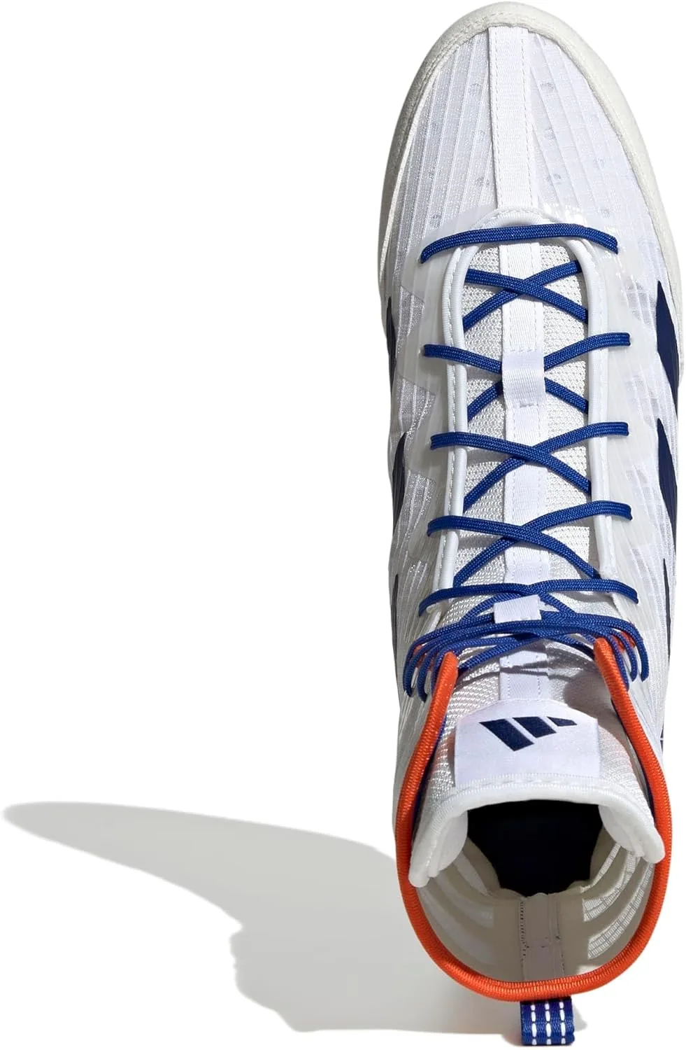 Мужские боксерские ботинки Adidas Box Hog 4 High Top, белый/темно-синий — фото 3