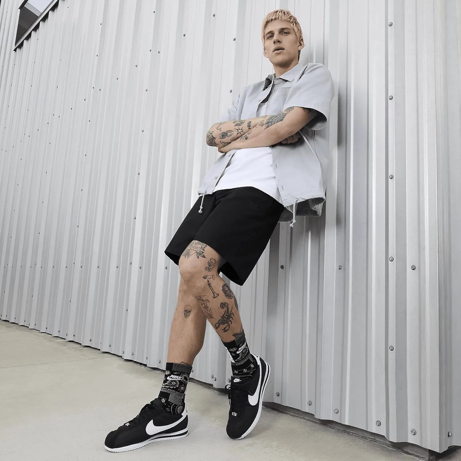 Мужские кроссовки Nike Cortez, белый/черный — фото 2