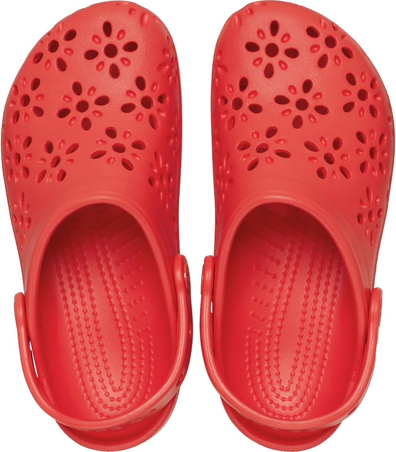 Детские кроксы Crocs с классическим цветочным дизайном, Cherry Red — фото 4