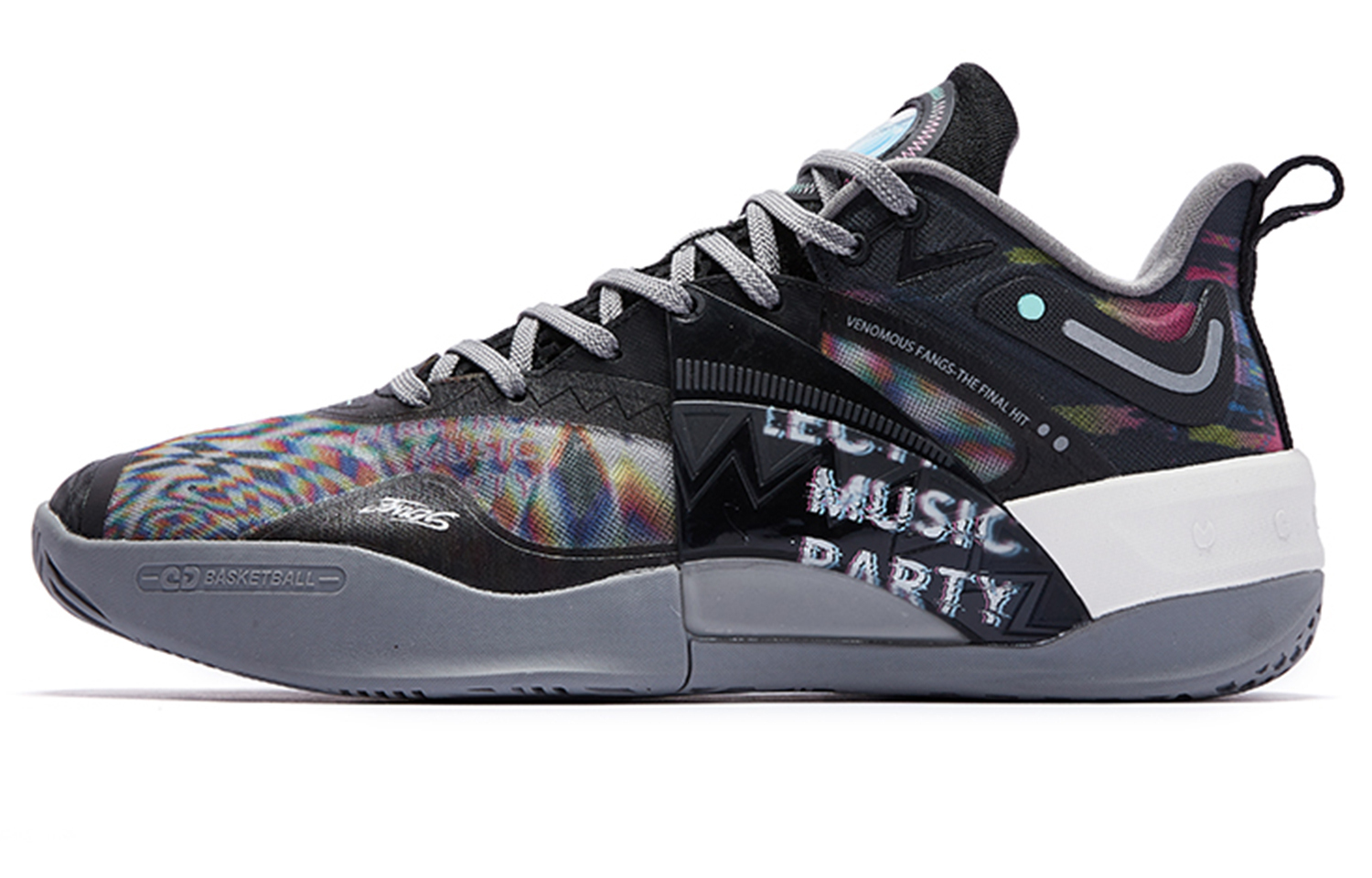 

QIAODAN Кроссовки баскетбольные Poison Tooth PRO2.0SE мужские низкие черно-серые