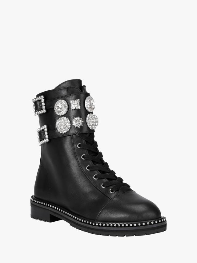 Стильные ботинки Stoop с кожаными деталями в стиле combat Kurt Geiger London, Black — фото 2