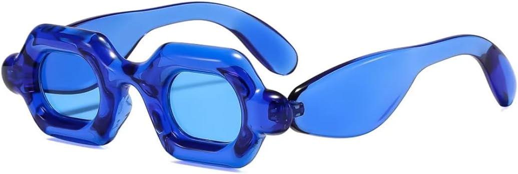 

Солнцезащитные очки для мужчин и женщин - защита UV400 - двухцветная оправа в стиле панк с градиентом, толстая, для занятий спортом на открытом воздухе и вождения DSVIGF, Blue