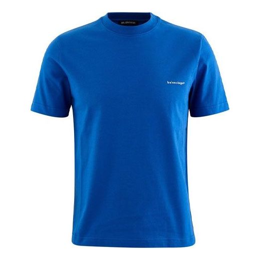 

Футболка men's ss21 alphabet small logo short sleeve blue Balenciaga, синий