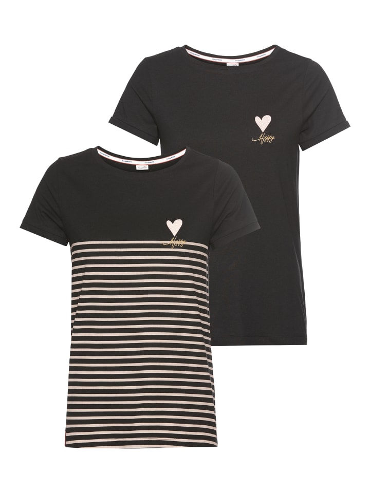 

Футболка в черно-розовую полоску + черный Kangaroos