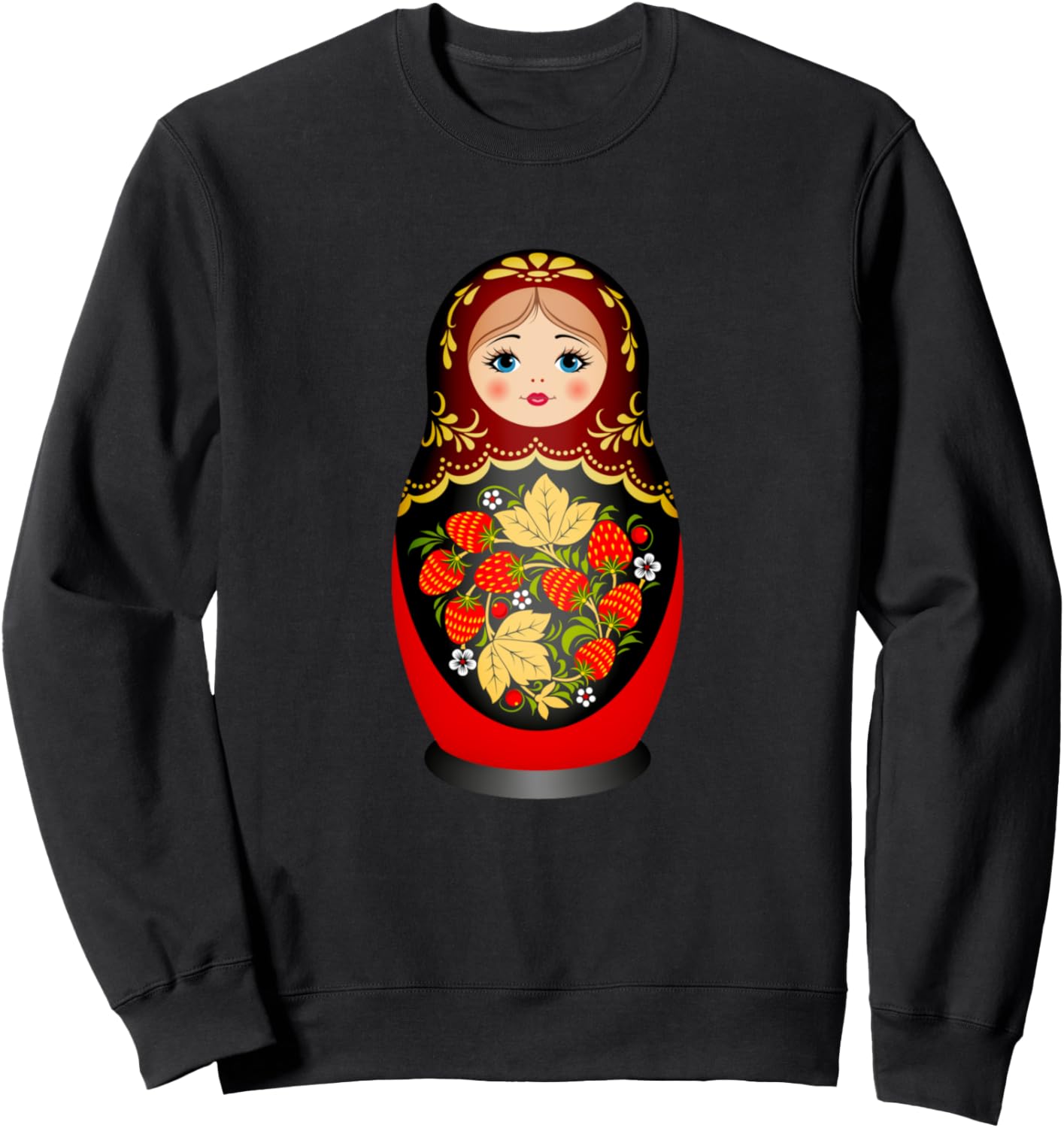 

Красивая толстовка с изображением русской матрешки Russian Clothing Store, черный