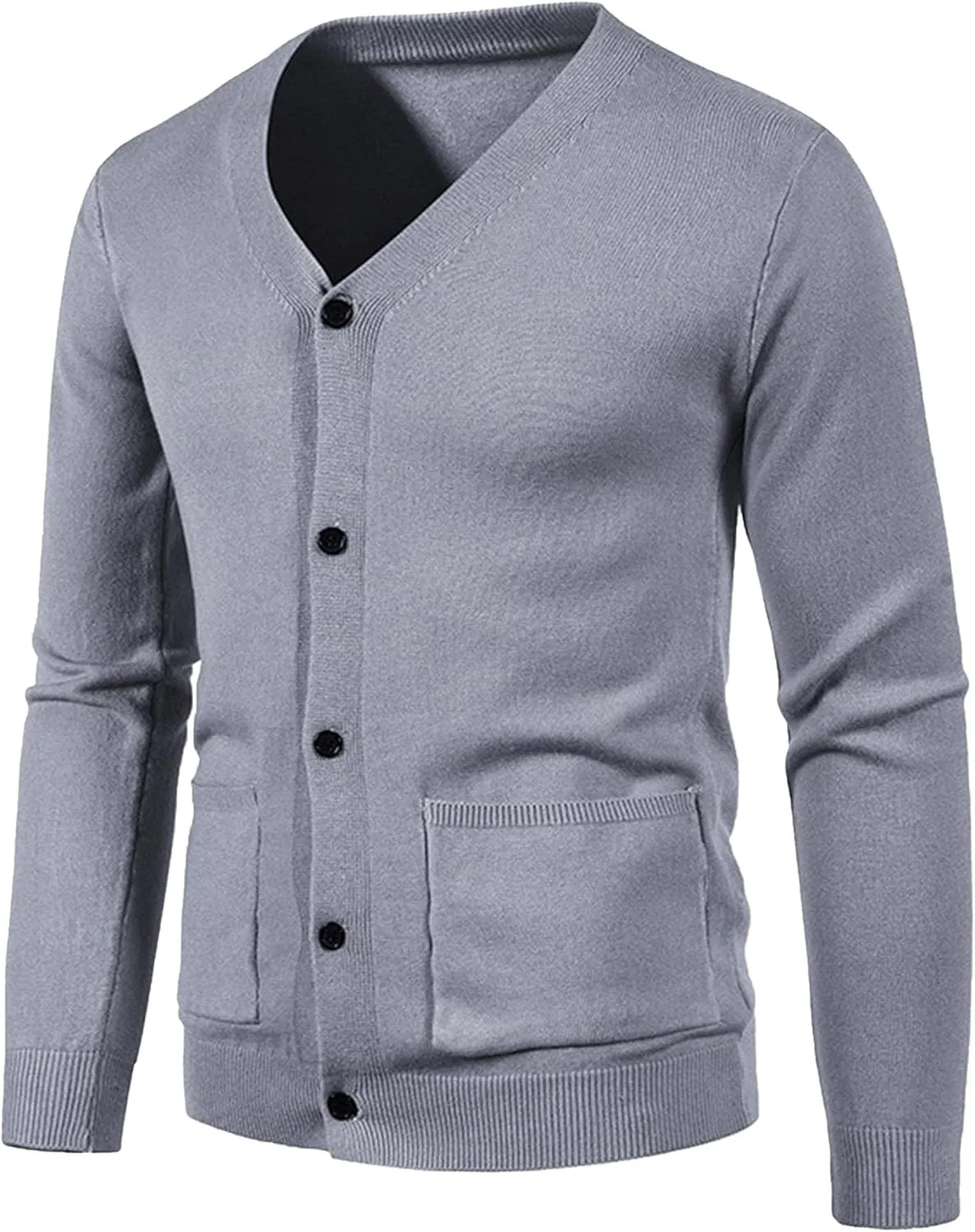 

Мужской кардиган с V-образным вырезом и длинными рукавами, Slim Fit