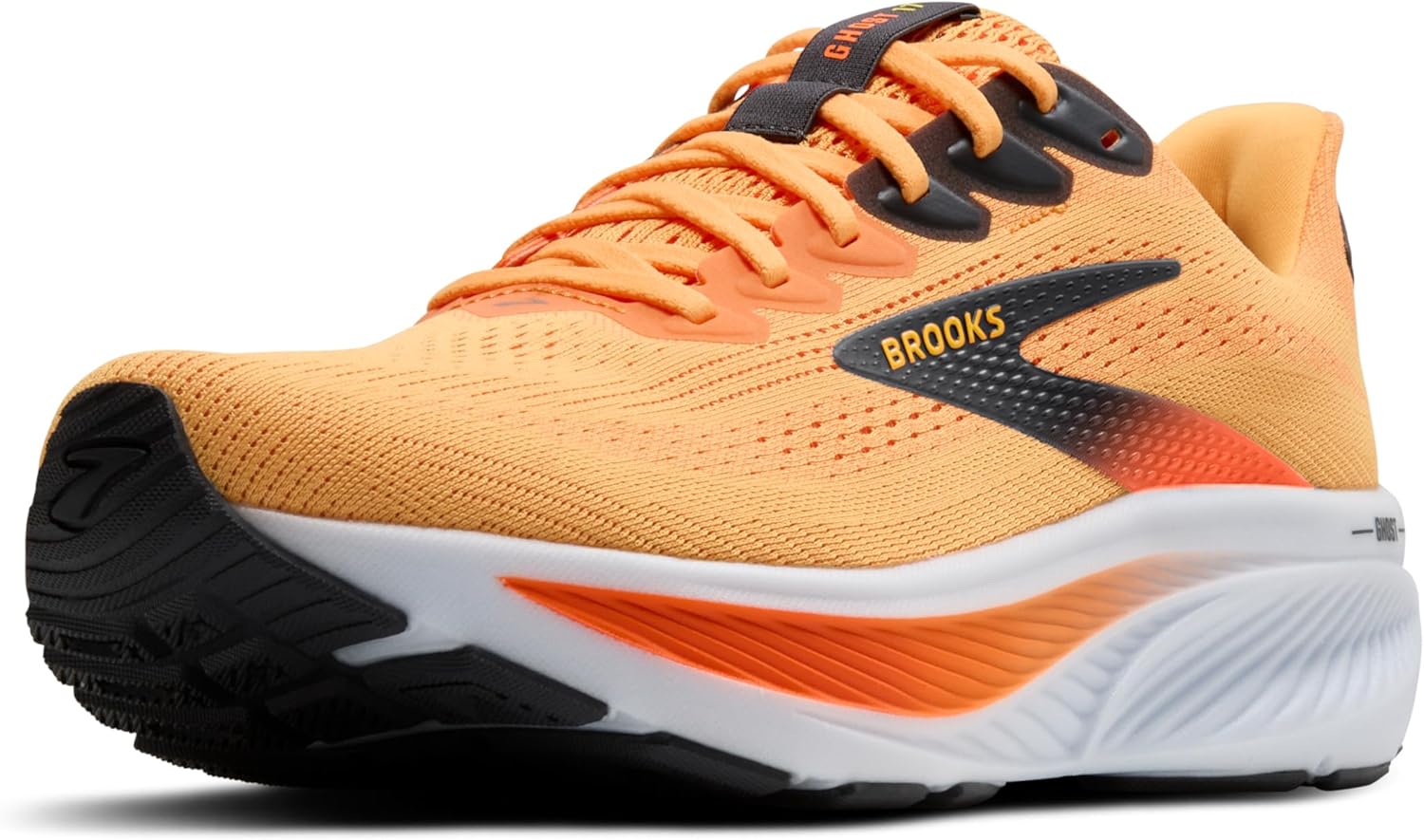 

Мужские нейтральные беговые кроссовки Brooks Ghost 17, черный/желтый/оранжевый