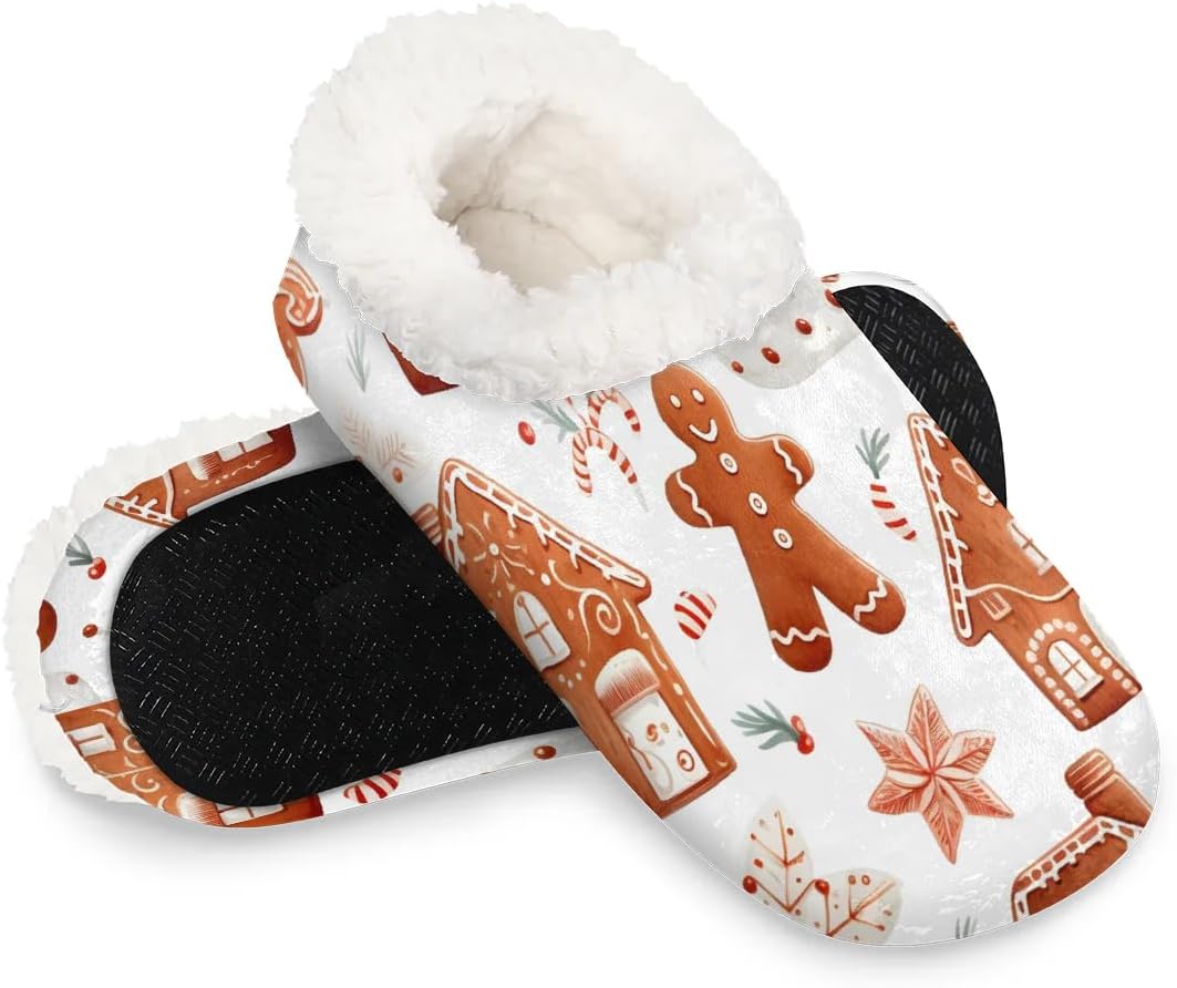 

Домашние тапочки Hsnar с животным принтом и цветами для женщин, мягкие, легкие мужские домашние тапочки, женские тапочки, Gingerbread Christams