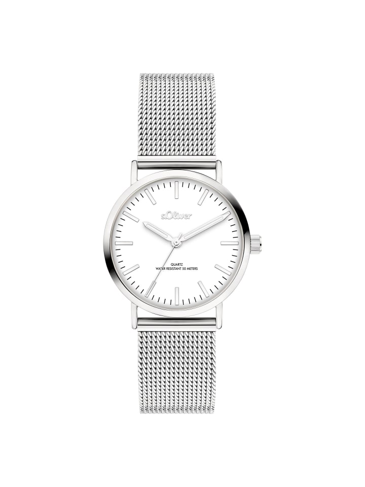 

s.Oliver Классические сетчатые маленькие наручные часы серебристого цвета