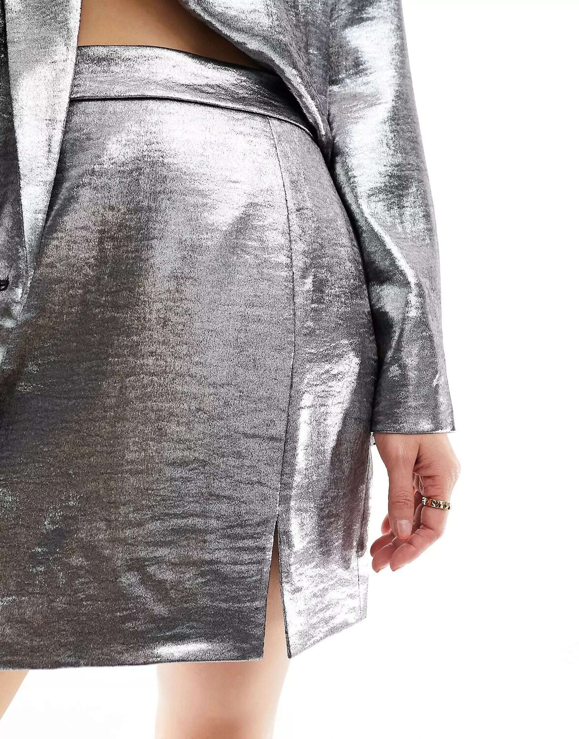 

Серебристая мини-юбка ASOS