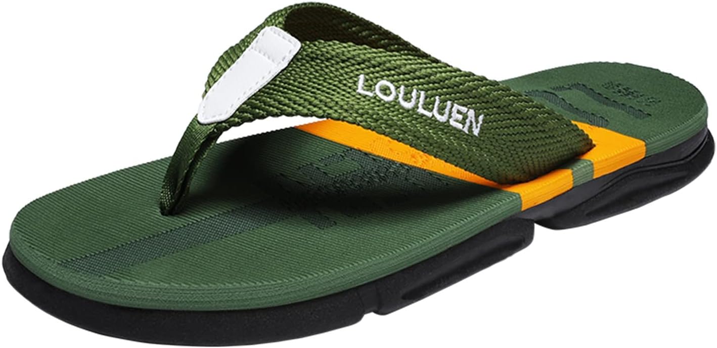 

Мужские шлепанцы для пляжа и бассейна, летние вьетнамки, быстросохнущие шлепанцы с подошвой с хорошим сцеплением, повседневные тапочки для улицы и дома Generic, зеленый