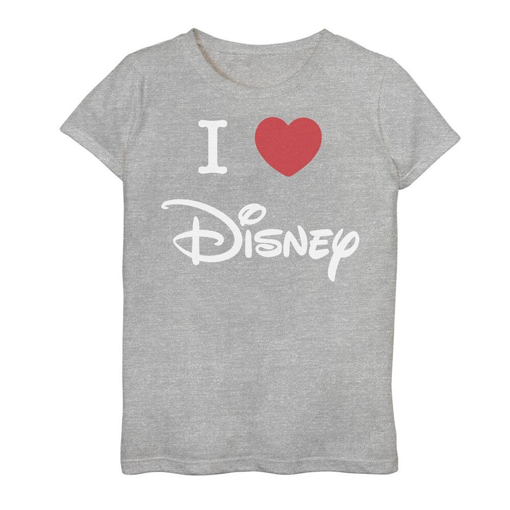 

Футболка с логотипом Disney's для девочек 7–16 лет I Love Disney Heart, цвет Athletic Heather