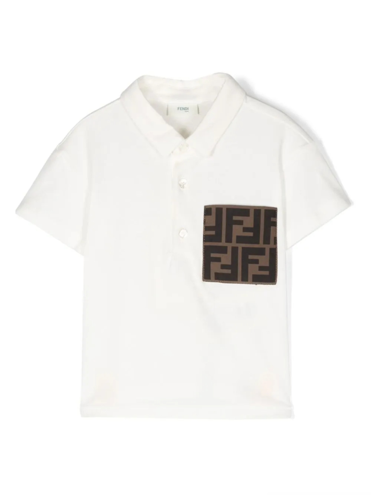 

Рубашка поло с монограммой Fendi Kids, белый