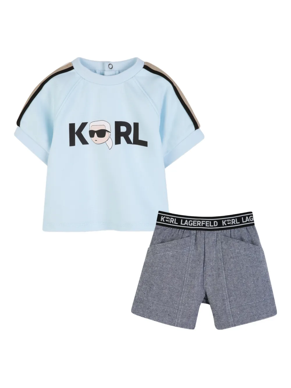 

Комплект шорт с логотипом на поясе Karl Lagerfeld Kids, серый