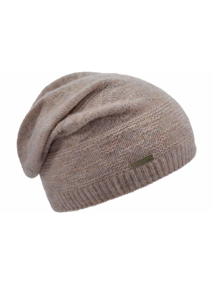 

вязаная шапка бежевого цвета Seeberger