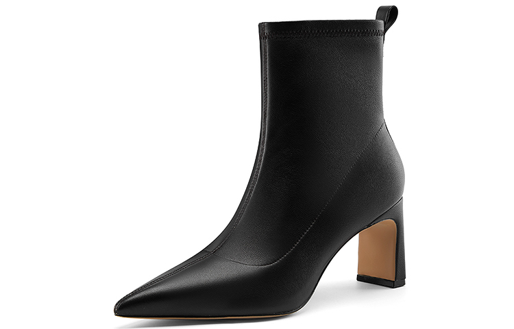 NINE WEST Женские черные полусапожки на каблуке 7 см с подкладкой из замши, цвет Black[Suede-Lined] — фото 3