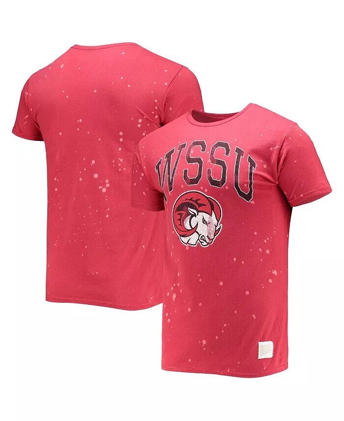 

Мужская красная футболка Winston-Salem State Rams Bleach Splatter Original Retro Brand