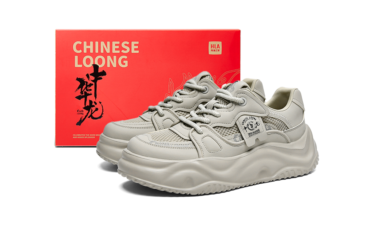 

HLA Кроссовки Casual Men's Chinese Dragon Series в сером цвете, цвет Gray