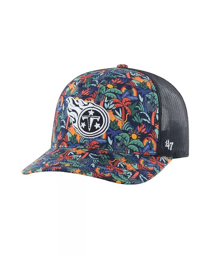 

Регулируемая шапка Trucker для больших мальчиков и девочек Navy Tennessee Titans Jungle Gym '47 Brand