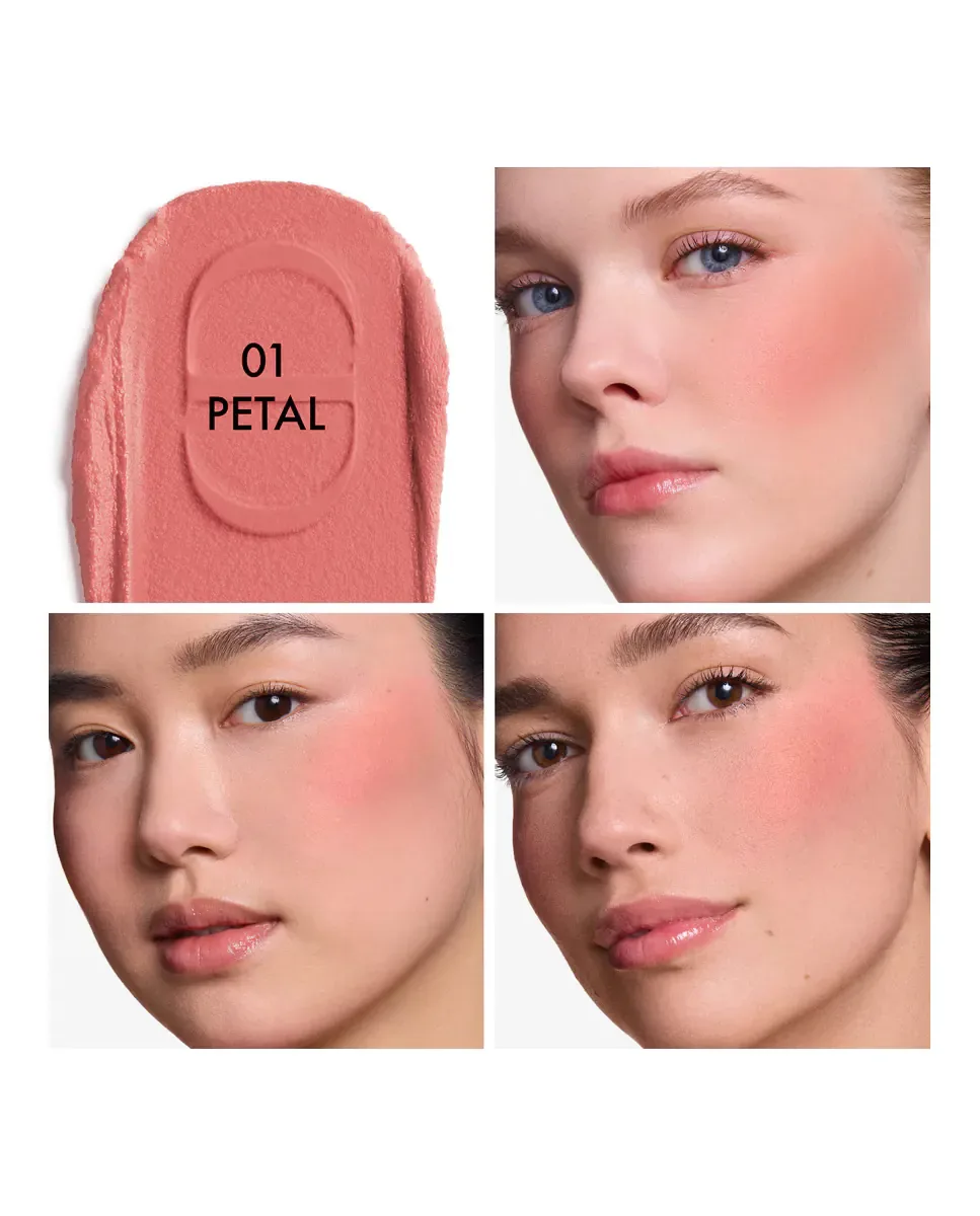Forever Blush Soft Filter Взбитые жидкие румяна - матовое размазывающееся покрытие Dior, 01 Petal — фото 3