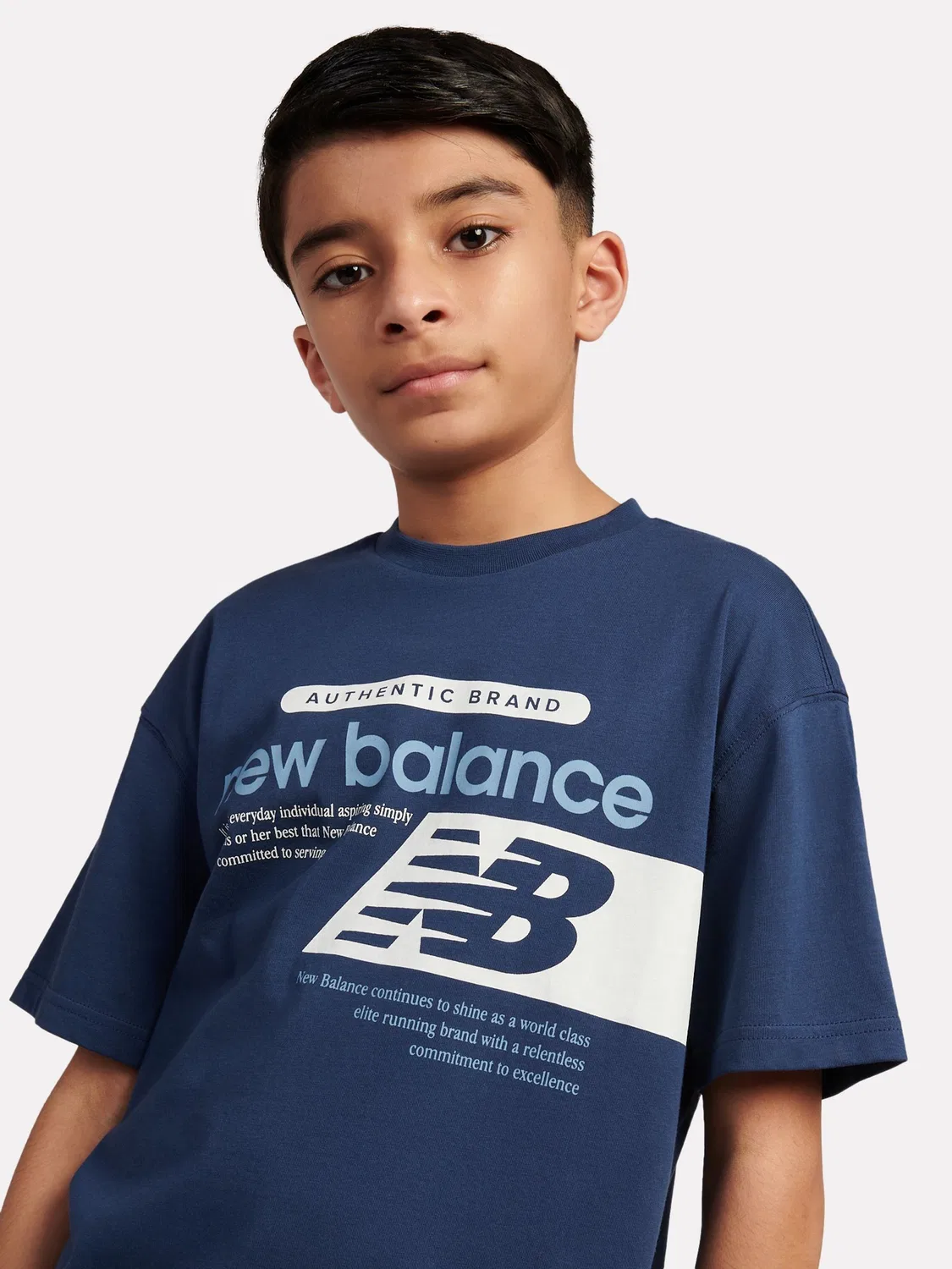 Футболка с графическим принтом New Balance, синяя — фото 4