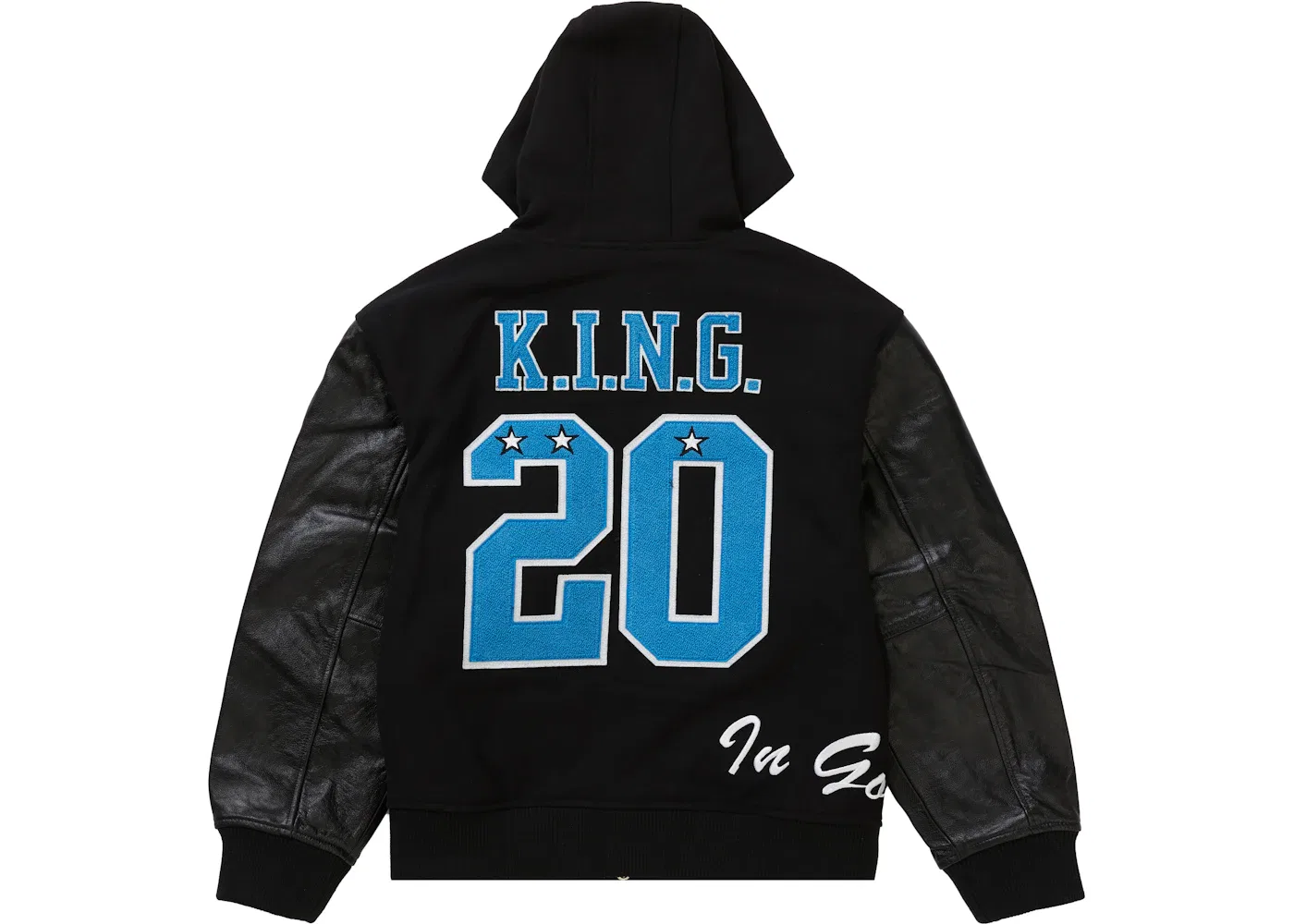 Мужская куртка-бомбер с капюшоном Varsity Jacket Supreme, Black — фото 3