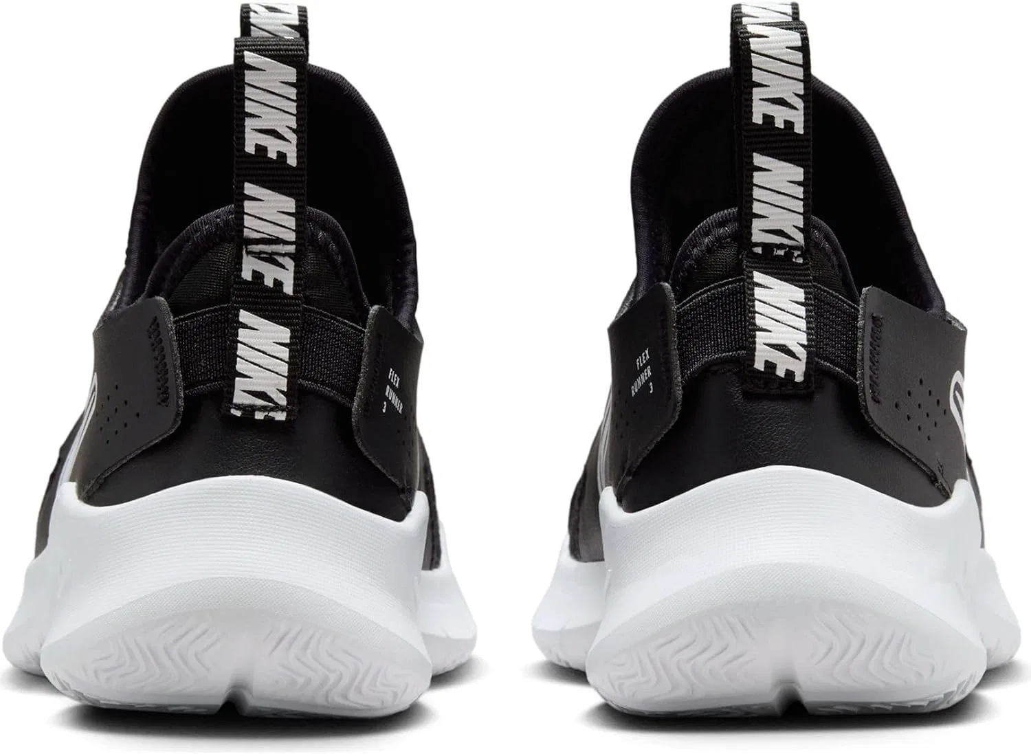 Детские кроссовки с шнуровкой Flex Runner 3 Nike, Black/White — фото 2