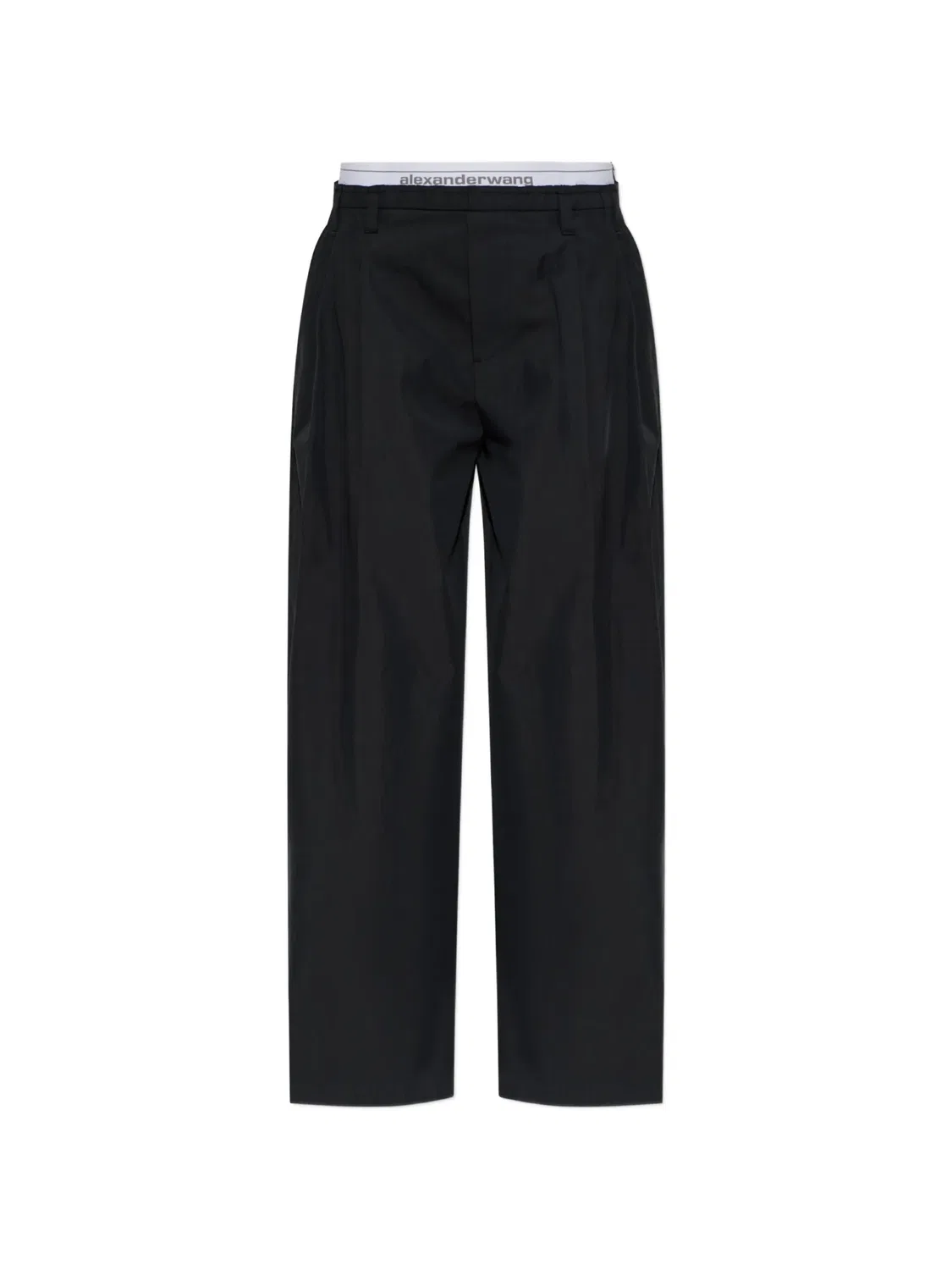 Брюки плиссированные черные Alexander Wang, черный