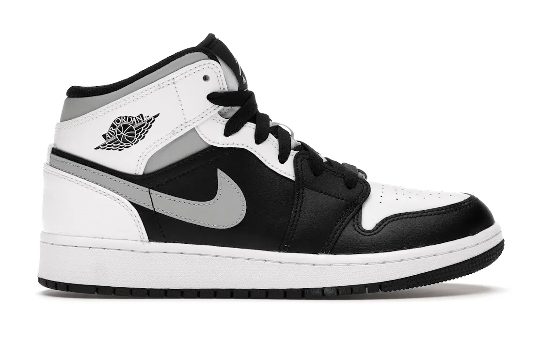 Детские кроссовки с длинным шнурком Jordan 1 Mid Jordan, Black/Medium Grey-White