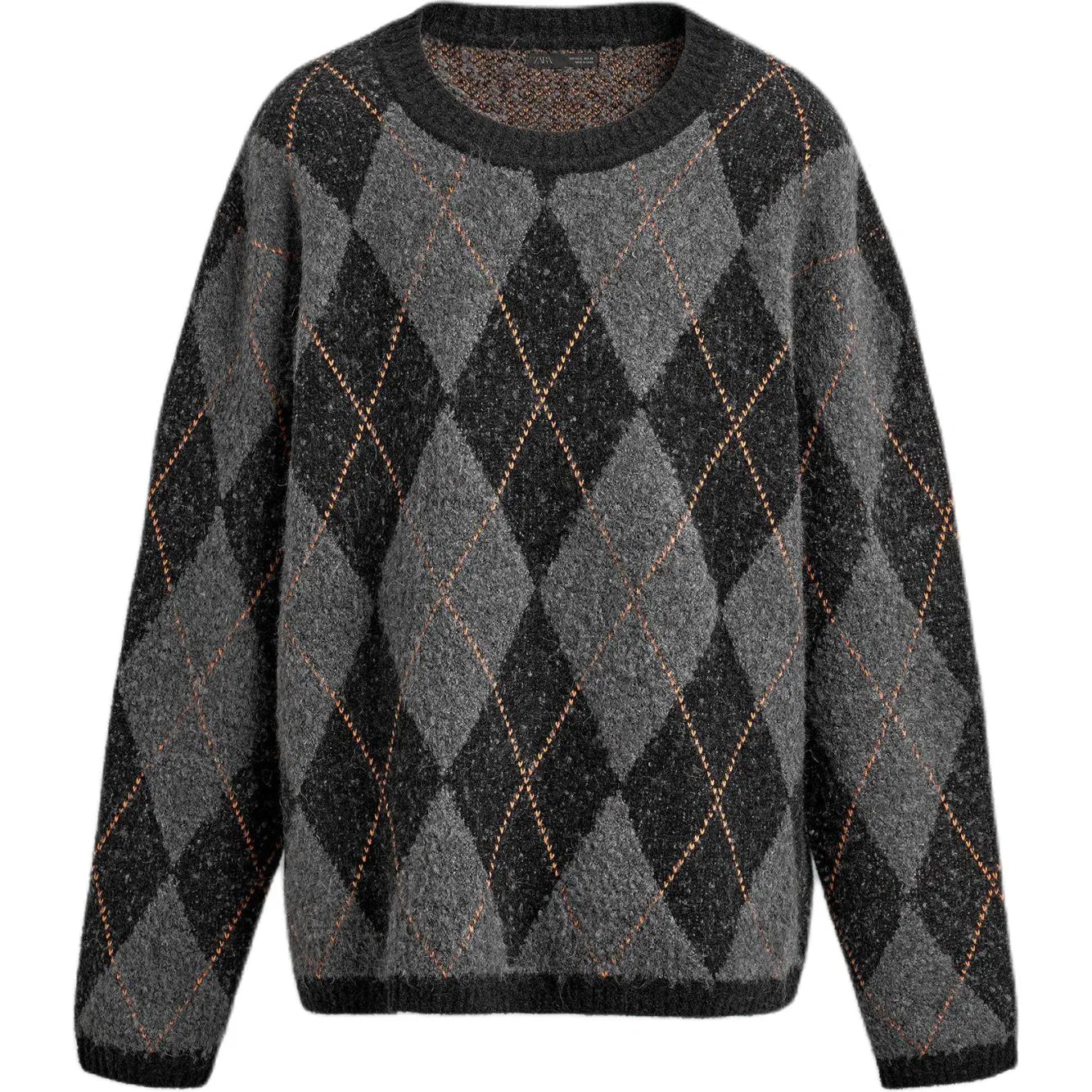 Мужской свитер с круглым вырезом Black ZARA