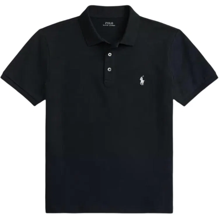 Мужское поло Custom Slim Fit Polo Black Polo Ralph Lauren, Polo Black