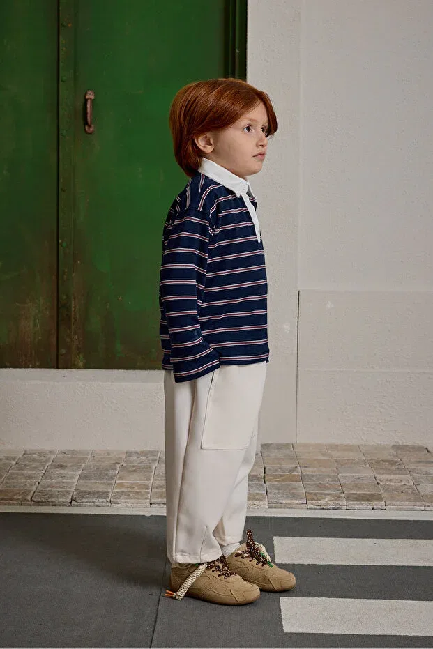 Детские свитшот для девочек поло с принтом Fahhar Kids, Navy Blue — фото 2