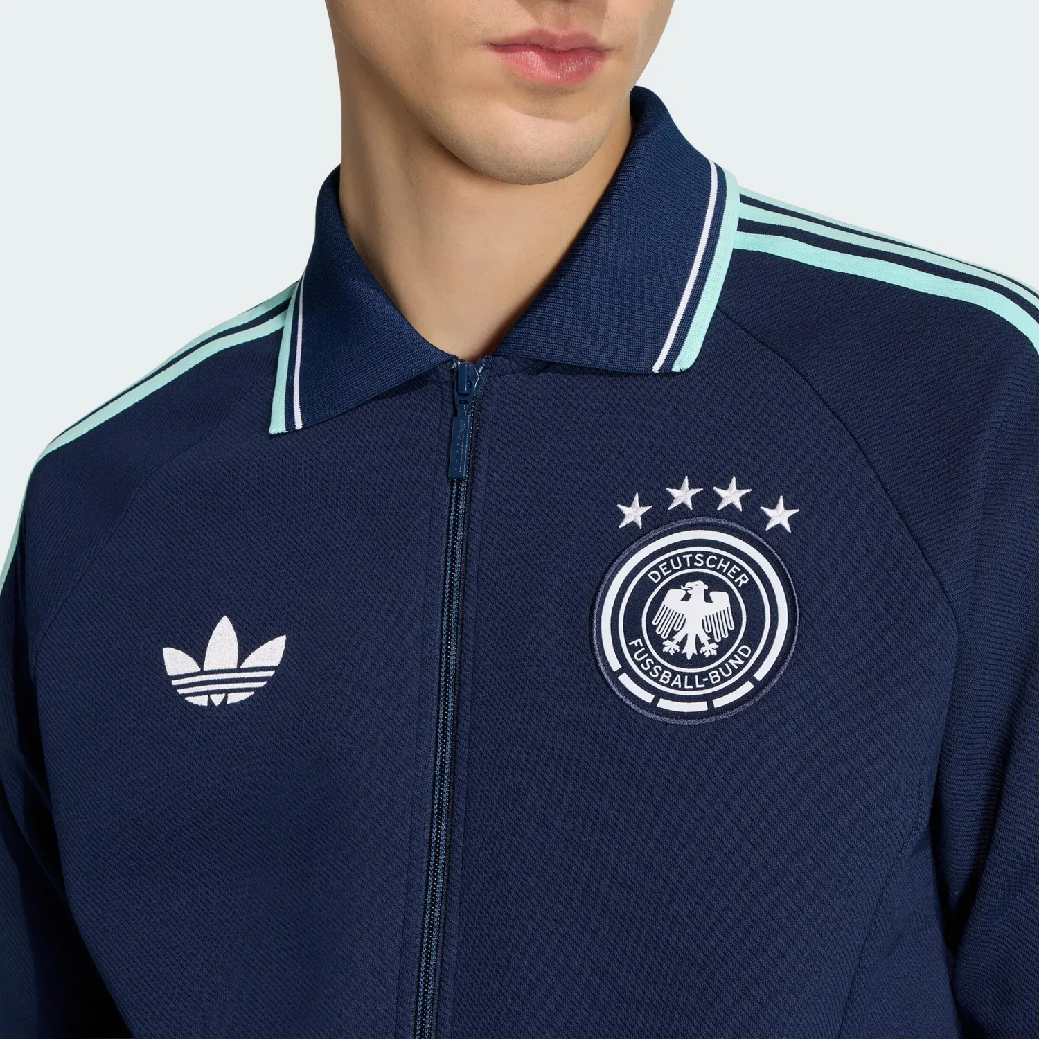 Толстовка на молнии Adidas Performance Athletic Germany Away Anthem темно-синего цвета — фото 3