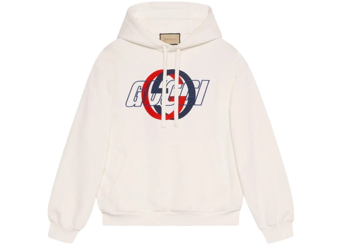 Мужской худи с капюшоном из хлопкового джерси Sweatshirt Gucci, Off White