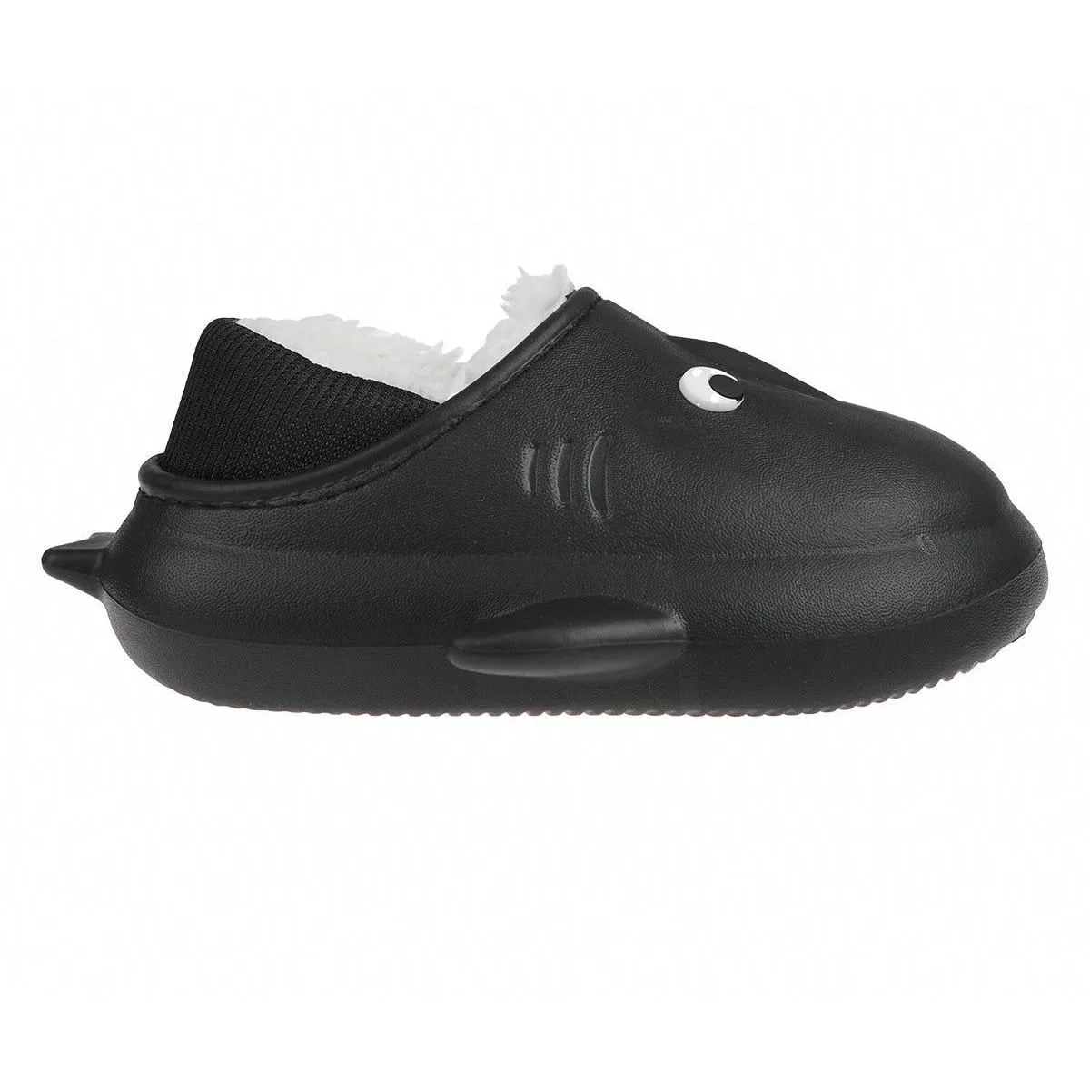Детские сабо для мальчиков с меховой подкладкой Shark and Dog Clogs Foamwalk, Black — фото 2