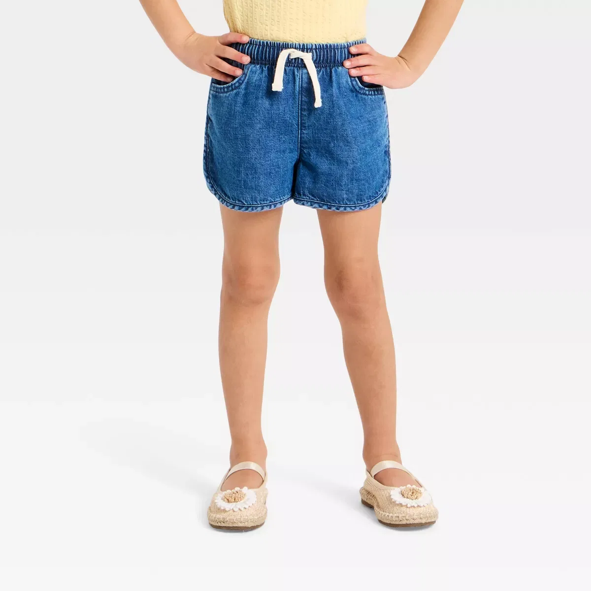 Детские джинсовые шорты для девочек с завышенной талией Cat & Jack, Medium Wash