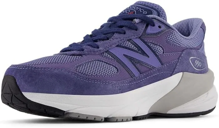 Детские кроссовки для девочек с водонепроницаемым верхом 990 V6 New Balance, Purple/Nb Navy