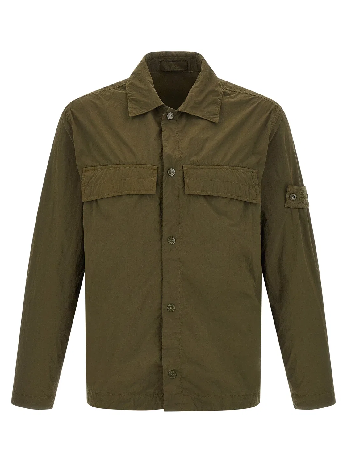Рубашка-накидка с патчем Stone Island Ghost, зеленый