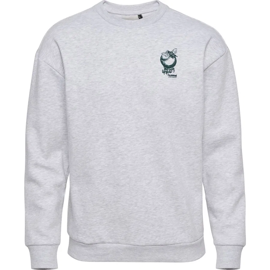 Детский спортивный свитшот с принтом Loose Crew Sweatshirt Hummel, Серый — фото 2